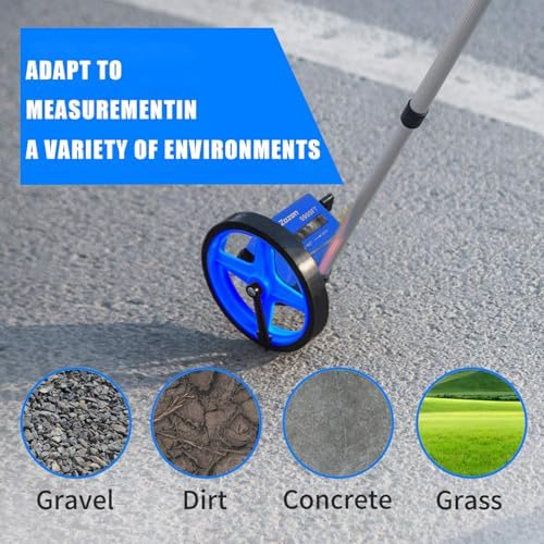 Zozen 6-Inch Measuring Wheel in Feet and Inches, Telescopic Handle, Blue