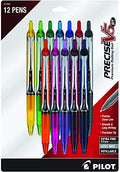 PILOT Precise V5 RT Rolling Ball Pens, 0.5 mm, Assorted, Pack of 12