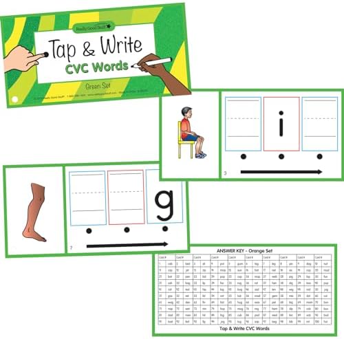 Really Good Stuff Tap and Write CVC Words, 120 Cards
