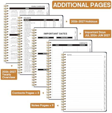 Planner 2026-2027, Weekly & Monthly Academic Calendar, Jul 2026 – Jun 2027