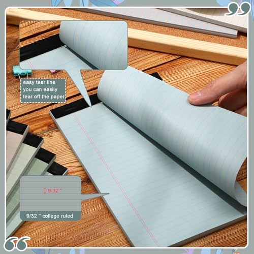 Lincia 12 Pcs 5" x 8" Colored Legal Pads Small Legal Pad(Morandi Colors)