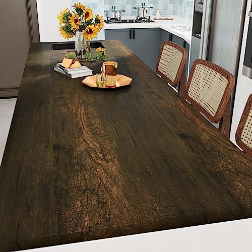 WESTICK Brown Wood Contact Paper Peel and Stick Wallpaper Vintage Wood Grain Contact Paper for Countertops Waterproof Wooden Wallpapers for Tables Kitchen Cabinets Drawers Shelf Liner 118 x 24 in