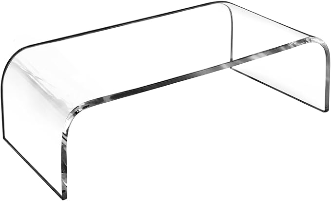 AMT Acrylic Laptop Monitor Stand & Computer Riser with Cat Keyboard Protector, Space-Saving Design, Extra Storage, Clear Shelf - Ideal for Monitors, Laptops, Printers, Desktop Decor