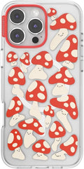 PopSockets iPhone 16 Pro Max Case Compatible with MagSafe, Phone Case for iPhone 16 Pro Max, Wireless Charging Compatible, Case Only - Red Shrooms