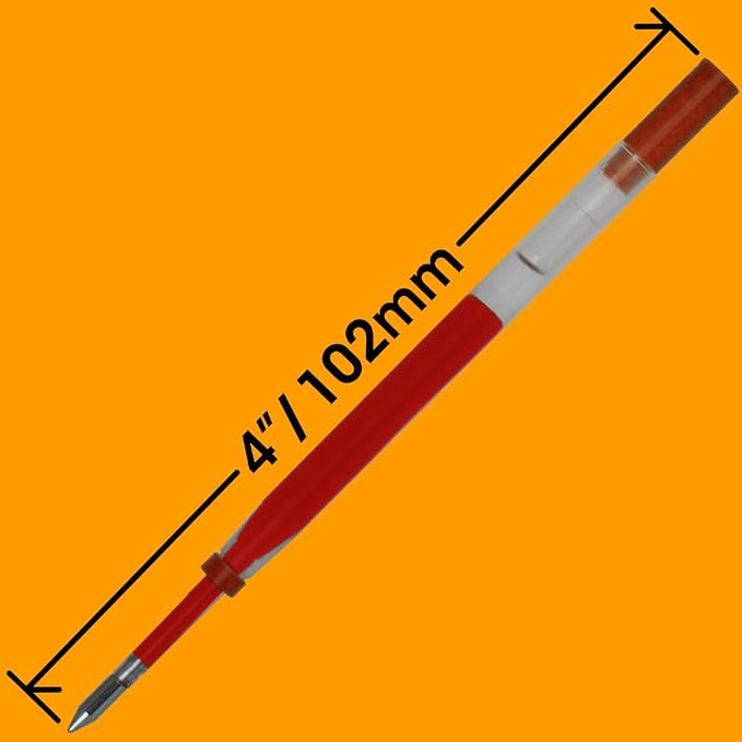 Replacement for Cross Slim 8910 - Gel Rolling Ball Pen Refill - 2 Red