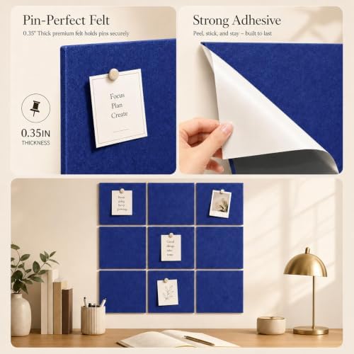 Felt Bulletin Board Tiles, Large Cork Board Alternative,24 x 36 in