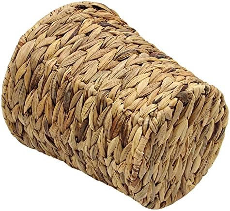 Casaphoria Round Water Hyacinth Garbage Baskets for Storage Natural Woven Hyacinth Laundry Rubbish Basket Durable Circular Waste Baskets Home Beautiful Decoration Storageworks Recycling Bin