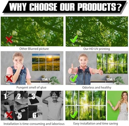 YPY Sound Absorbing Wall Art Forest Trees, Acoustic Panels Sound Proofing