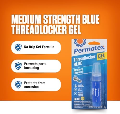 Permatex 24010 Medium Strength Threadlocker Blue Gel, 10 g Gel Twist Applicator