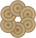 Homespice Cookie Dough Jute Braided Placemats, Round 15" Set of 6
