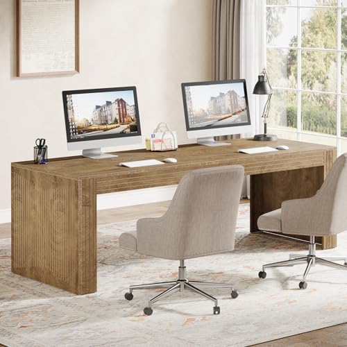 Tribesigns 79-Inch Extra Long Desk, Two Person Double Desk for Home Office