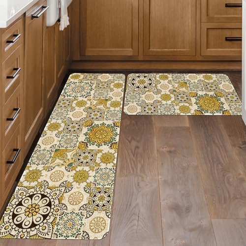 Kitchen Rugs and Mats Set of 2,Floor Mats for Home Kitchen Decor Mat