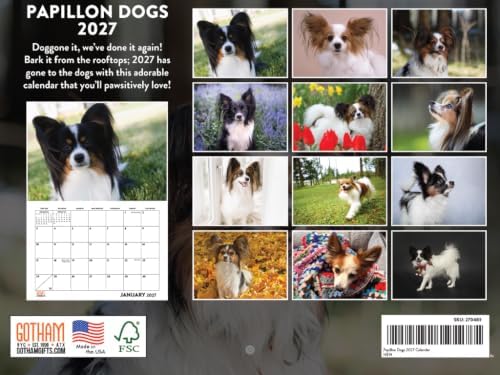 Papillon Calendar 2027 Monthly Wall Calender 12 Month