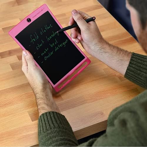 Boogie Board Jot Reusable Writing Tablet for Adults, 8.5 Digital Notebook with Instant Erase, Digital Notepad with Magnets, Note Taking Tablet for Work or School, Flamingo Pink