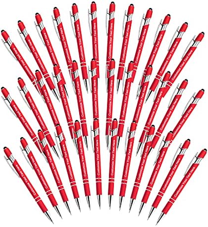 Qingxily Custom Pens Bulk - Up to 300 Personalized Stylus Ballpoint Pens With Free Engraving - Customized With Your Name, Text, Message for Business, Graduation, Anniversaries - Colorful 36 Pcs