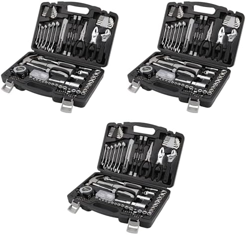 AmazonBasics 131-Piece General Household Hand Tool Set (Pack of 3)