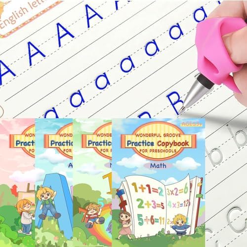 Magic Grooved Writing Practice Books, Reusable Handwriting Workbook