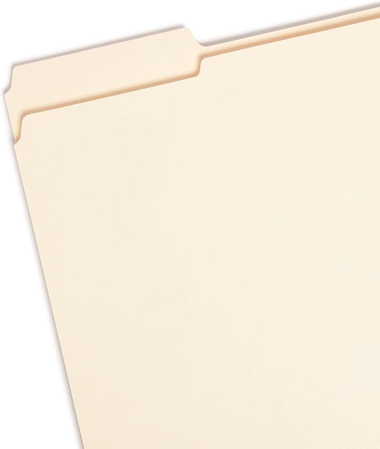 Smead File Folder, Reinforced 1/3-Cut Tab, Letter Size, Manila, 100 Per Box (10434)