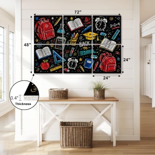 6 Pack Art Acoustic Panels Sound Absorbing Colorful Back to School Chalkboard Supplies Decorative Soundproof Wall Panels Self Adhesive for Home Recording Studios 72"x48"