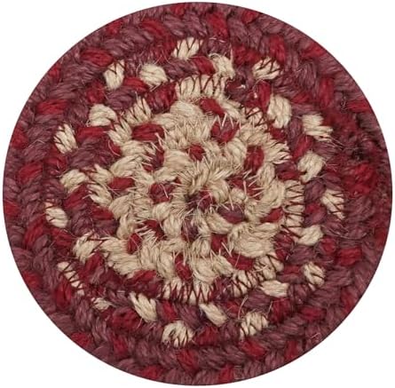 Homespice Autumn Maple Jute Braided Coasters, Round 4" Set of 6