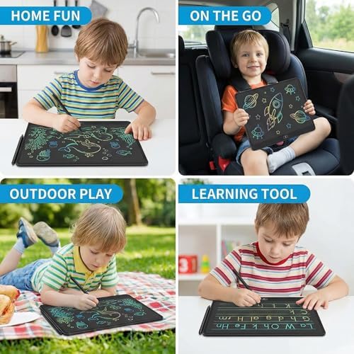 16 Inch LCD Writing Tablet 2 Pack, Large Electronic Notepad Reusable Digital Memo Board Erasabl Tablet(Black)