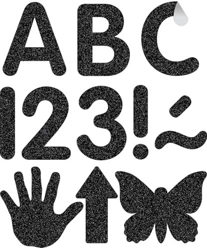 Teacher Created Resources Self-Adhesive Black Glitz 2" Classic Letters Uppercase (TCR9647)