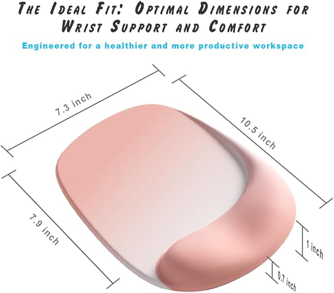 ErgoEase Ergonomic Mouse Pad with Gel Wrist Support - Premium Lycra Fabric, Non-Slip, Ideal for Laptop & Desktop, Office & Gaming，Desk Accessories (09OnxyBlack Set)