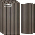 TO-TH Acoustic Wall Panels Decorative Sound Absorbing Panel 10 Pack, Walnut