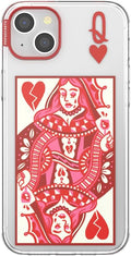PopSockets iPhone 14 Phone Case with MagSafe- Heart Queen | Magnetic, Wireless Charging, Camera & Drop Protection, Heart, Valentines, Red, Textured