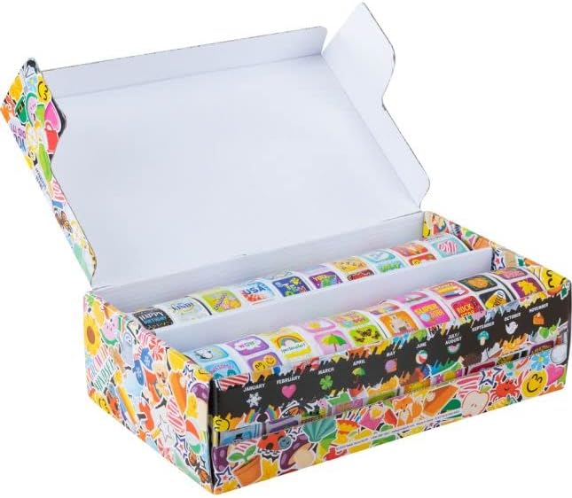 Really Good Stuff Classroom Sticker Storage Box, 2,240 Pieces