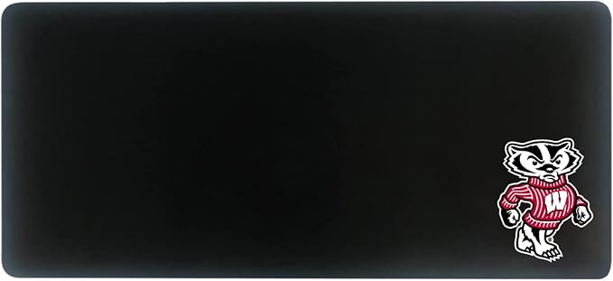 University of Wisconsin - Madison Classic Cloth Desk Mat, Durable Office Supplies, Non-Slip Base, Responsive Desk Pad with Smooth Cloth Surface, Black
