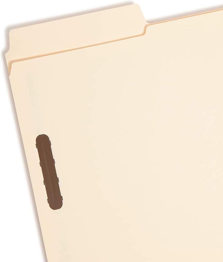 Smead SuperTab® Fastener File Folder, 2 Fasteners, Oversized 1/3-Cut Tab, Guide Height, Legal Size, Manila, 50 Per Box (19535)| (Pack of 5)