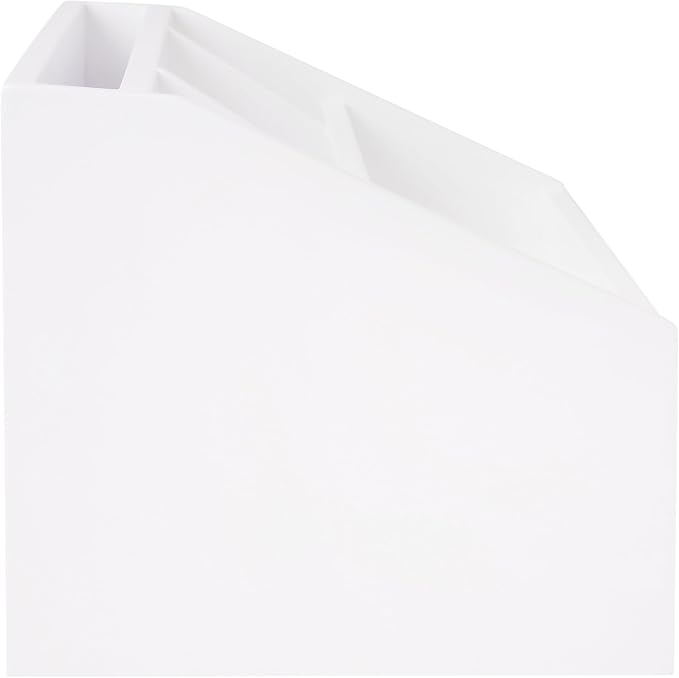 Martha Stewart Weston Wood Desktop Organizer, White | Open Lower Storage, Engineered Wood, Multipurpose