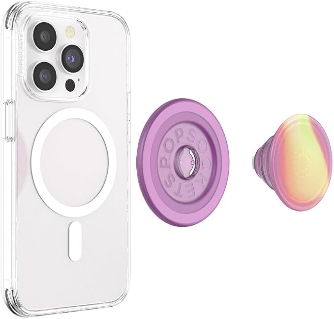 PopSockets Phone Grip for MagSafe, Magnetic Holder- Aurange | Removable, For Kindle / Android / iPhone, With Magnet, Purple, Aura, Electronic Accessories, For iPad/Kindle/iPhone/Android