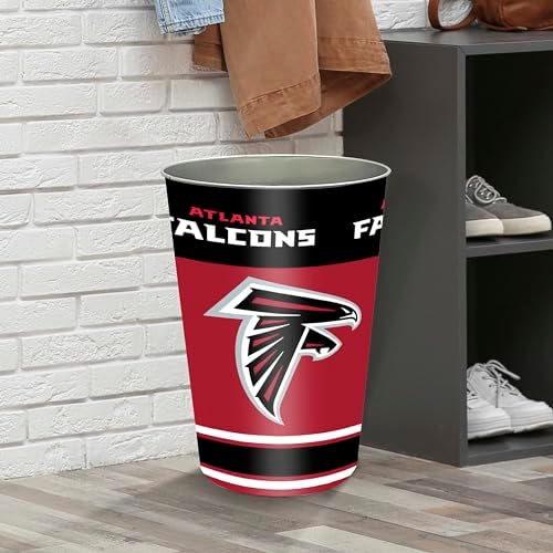 FANMATS 34610 NFL - Atlanta Falcons Wastebasket | Red | 15"x10.5"x10.5" | Primary Logo, Helmet, & Wordmark