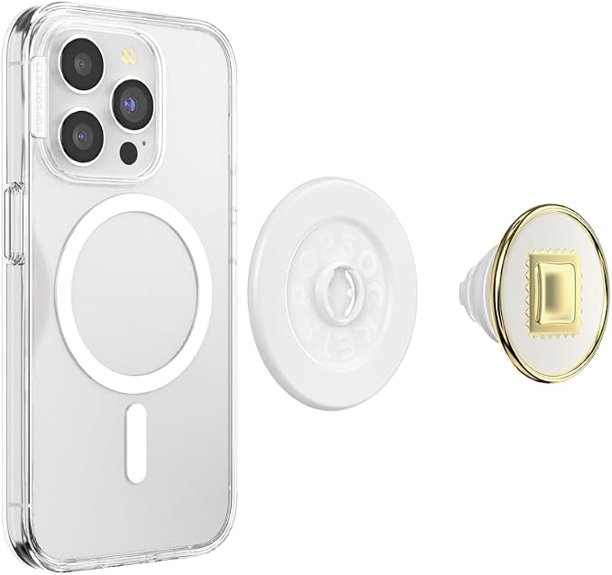 PopSockets Phone Grip for MagSafe, Magnetic Holder- Raviolo | Removable, For Kindle / Android / iPhone, With Magnet, Gold, Enamel, Designs