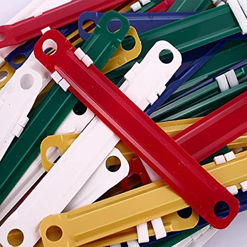 100 Pcs Plastic Paper Fasteners Colorful Plastic Document File Fastener 2-Hole Binder Clips Paper, Loose-Leaf Binding Clamp