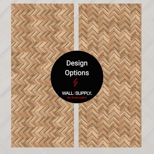 Wall!Supply 3D Wall Panels – Reclaimed Herringbone Asian Teak Wood – Home Decor Wallpaper Alternative for Living Room, Bedroom & Office – Easy DIY Installation – 16 Pack, Covers 11.63 Sq Ft