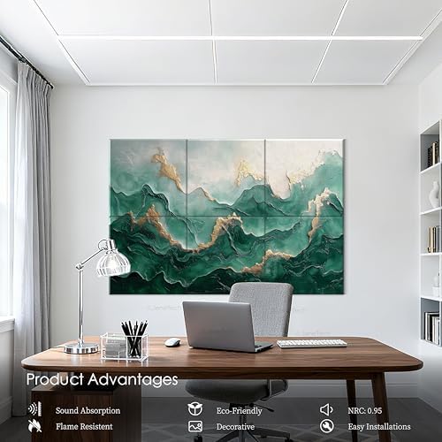 6-Pack Acoustic Wall Panels 72x48 Inch Decorative Acoustic Panels Sound Absorbing Wall Art for Studio Office Home Easy Installation