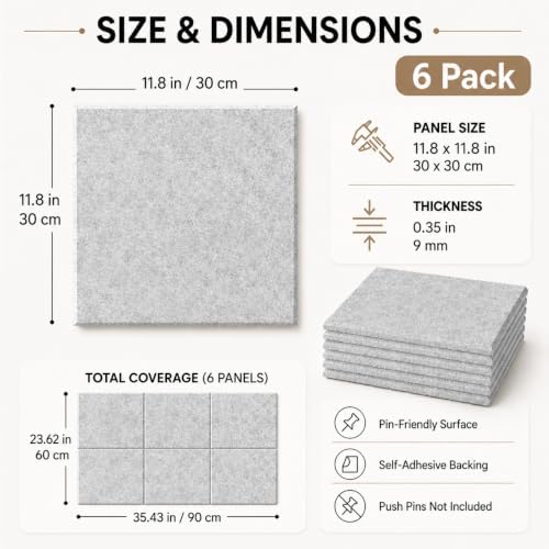 Felt Bulletin Board Tiles, Large Cork Board Alternative,24 x 36 in
