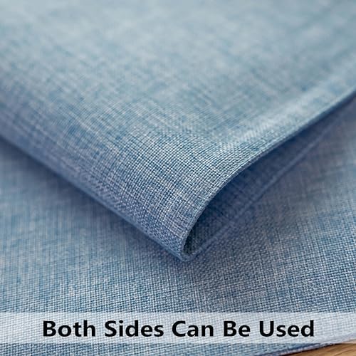 Demetex Placemats Set of 8 Heat Resistant Blue Placemats Soft Washable Linen Place Mats Table Mat for Dinner Gathering Banquet, 13x19 inch, Blue