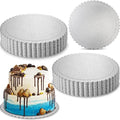 Nuenen 50 Pack Cake Boards Round Silver Scallop Edge Grease Proof, 10 Inch