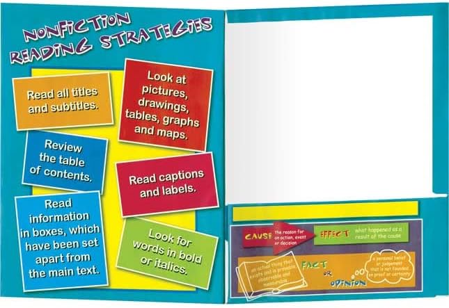 Really Good Stuff Reading Reference 4-Pocket Folder Intermediate, 12 Pack
