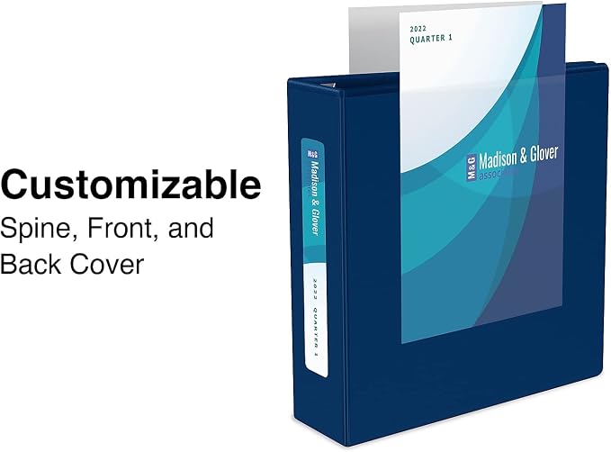 Staples Heavy‑Duty View Binder, 4" D‑Ring, Navy Blue, Reinforced Spine, High‑Capacity 3‑Ring Binder for School & Office Organization