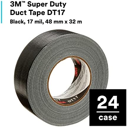 3M Super Duty Duct Tape DT17, Black, 48 mm x 32 m, 17 mil, 1 Roll