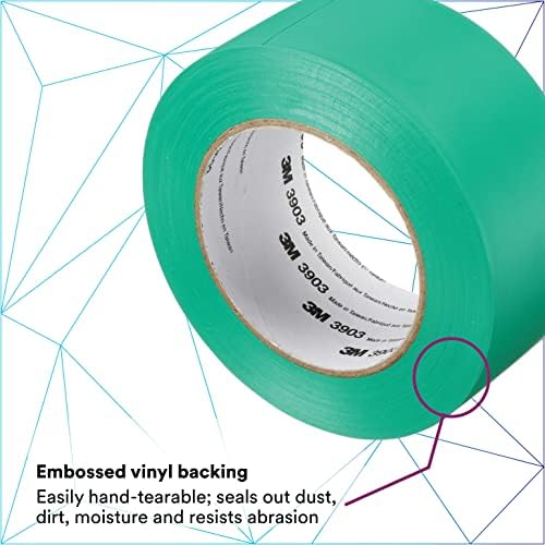 3M Vinyl Duct Tape 3903, Green, 2 in x 50 yd, 6.5 mil