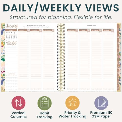 bloom daily planners 2027 Hardcover Goal & Vision Planner (January - December 2027) - Monthly & Weekly Calendar Year Agenda Organizer - 7.5" x 9" - Morning Song