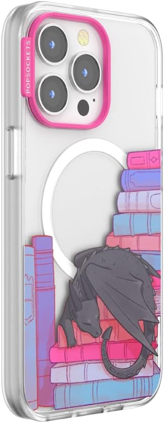PopSockets iPhone 13 Pro Phone Case with MagSafe- Curled Up & Cozy | Magnetic, Wireless Charging, Camera & Drop Protection, Dragon