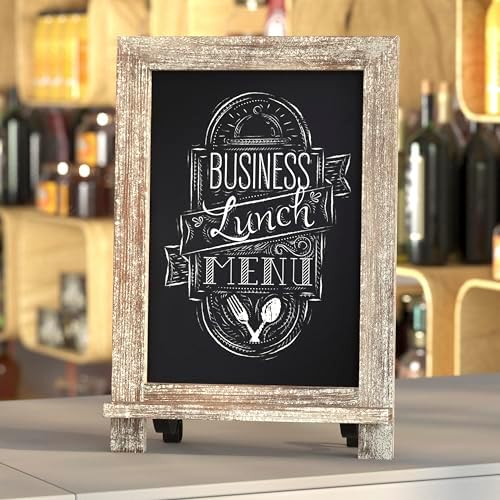 Flash Furniture Magnetic Tabletop Chalkboard Sign, 9.5" x 14", Weathered