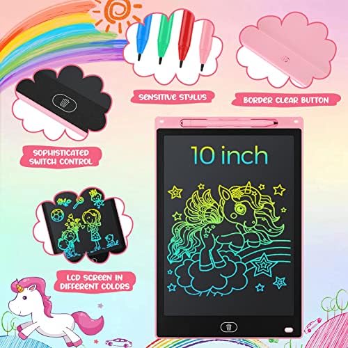 20 Pcs LCD Writing Tablet for Kids 10 Inch Electronic Doodle Board Colorful Screen Doodle Board Erasable Pad Drawing Pad for Kids Toddler 6 Years Old Educational Learning Toy (Black Screen)